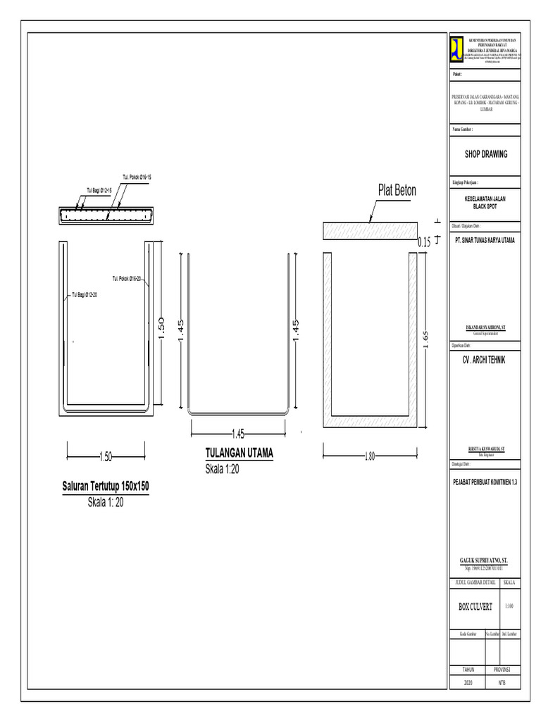 Shop Drawing Box Culvert NTB 2020 | PDF