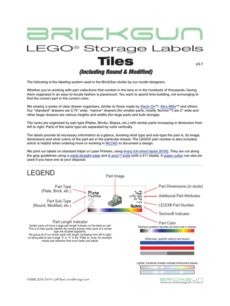 LEGO Storage Labeling System Guide | PDF