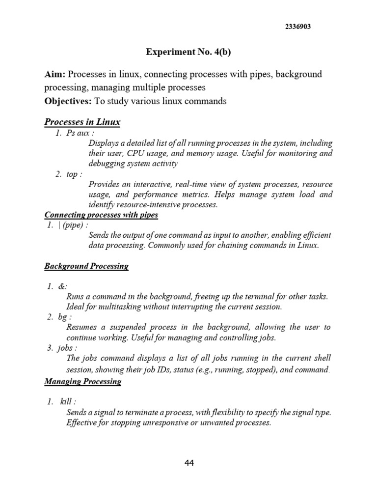 Linux Process Management Guide | PDF