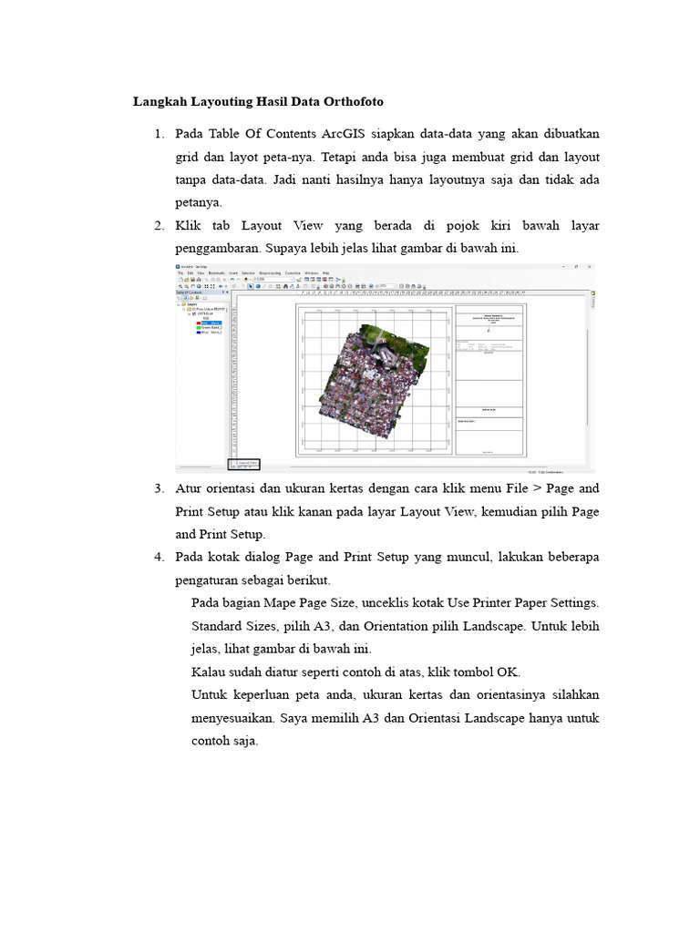 Langkah Layouting Hasil Data Orthofoto | PDF