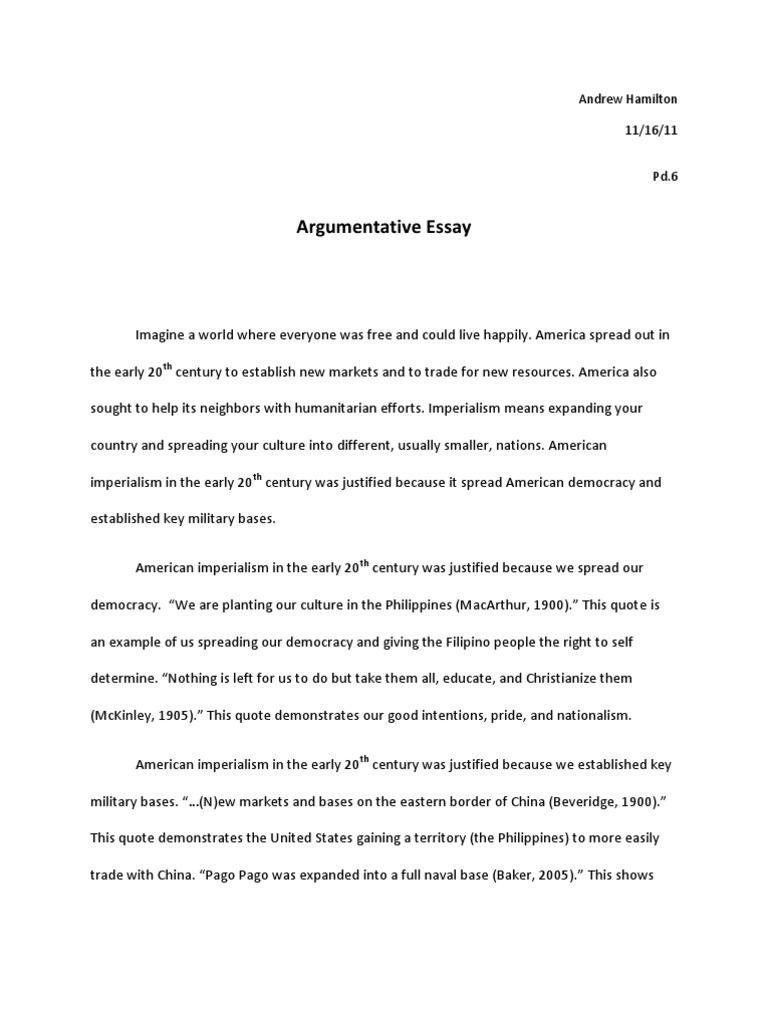 Was american imperialism justified essay