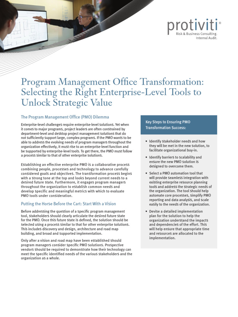 Pov Pmo Transformation Protiviti | PDF | Performance Indicator | Net ...