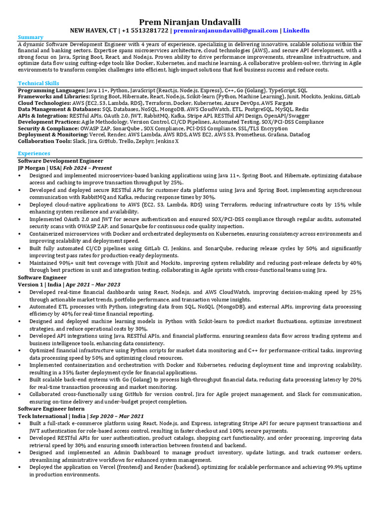 Software Engineer with Cloud & API Expertise | PDF | Cloud Computing ...