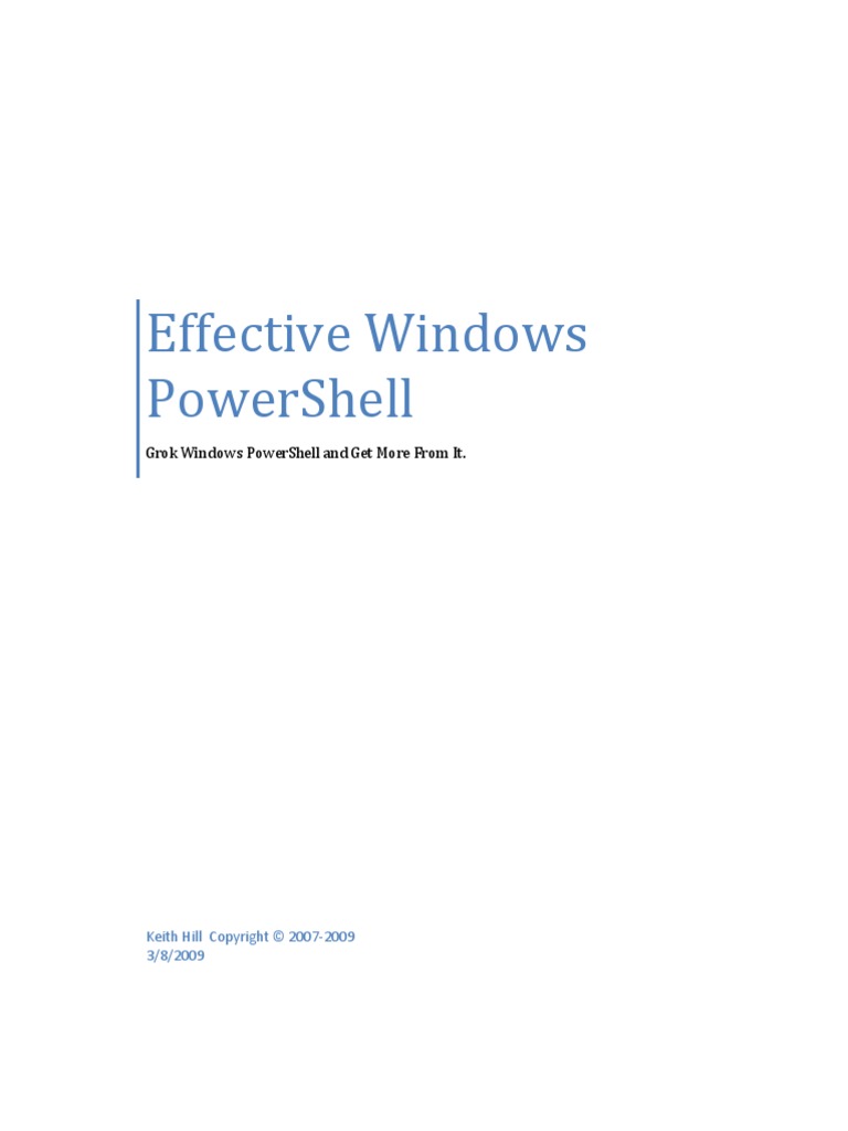 Effective Windows PowerShell | PDF | Computers