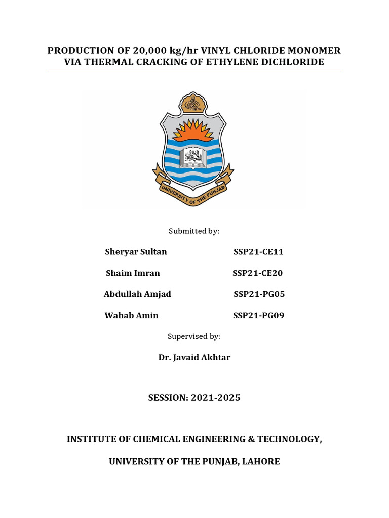 VCM Production via Thermal Cracking | PDF | Polyvinyl Chloride ...