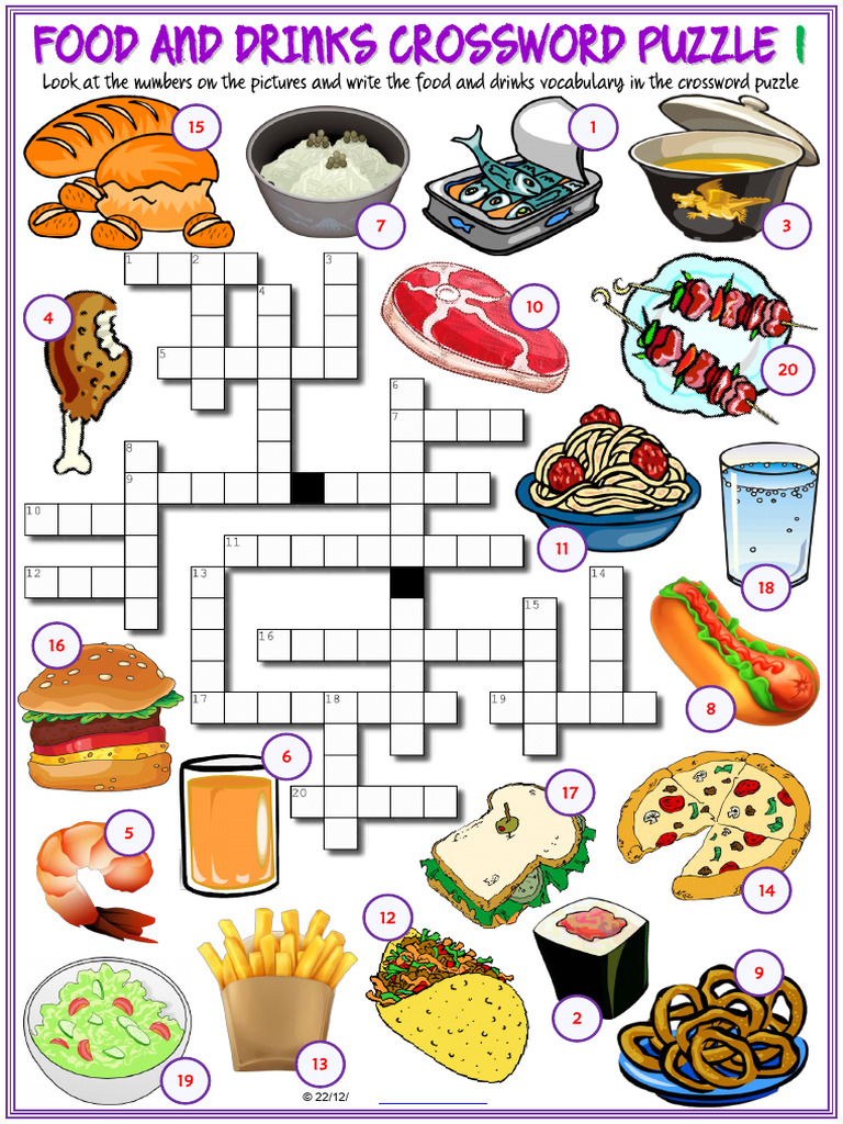 Food and Drink Puzzles for Kids | PDF | Foods | Word Search
