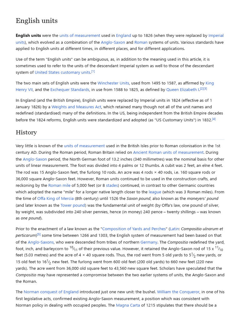 History of English Measurement Units | PDF | Grain (Unit) | Pound (Mass)
