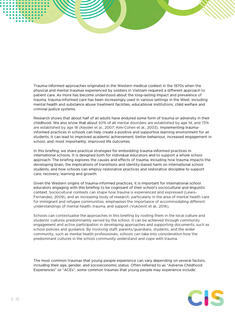Trauma-Informed Practices in Schools | PDF | Psychological Trauma ...