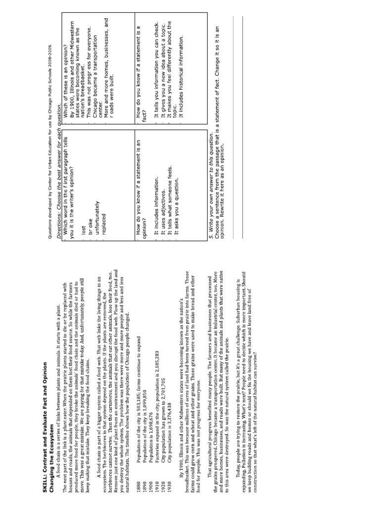 Fact and Opinion 2pp | PDF