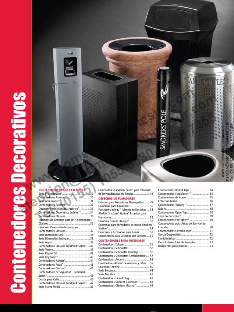 Catalogo Rubbermaid Contenedores Decorativos Pags 28 a 73 | Aluminio