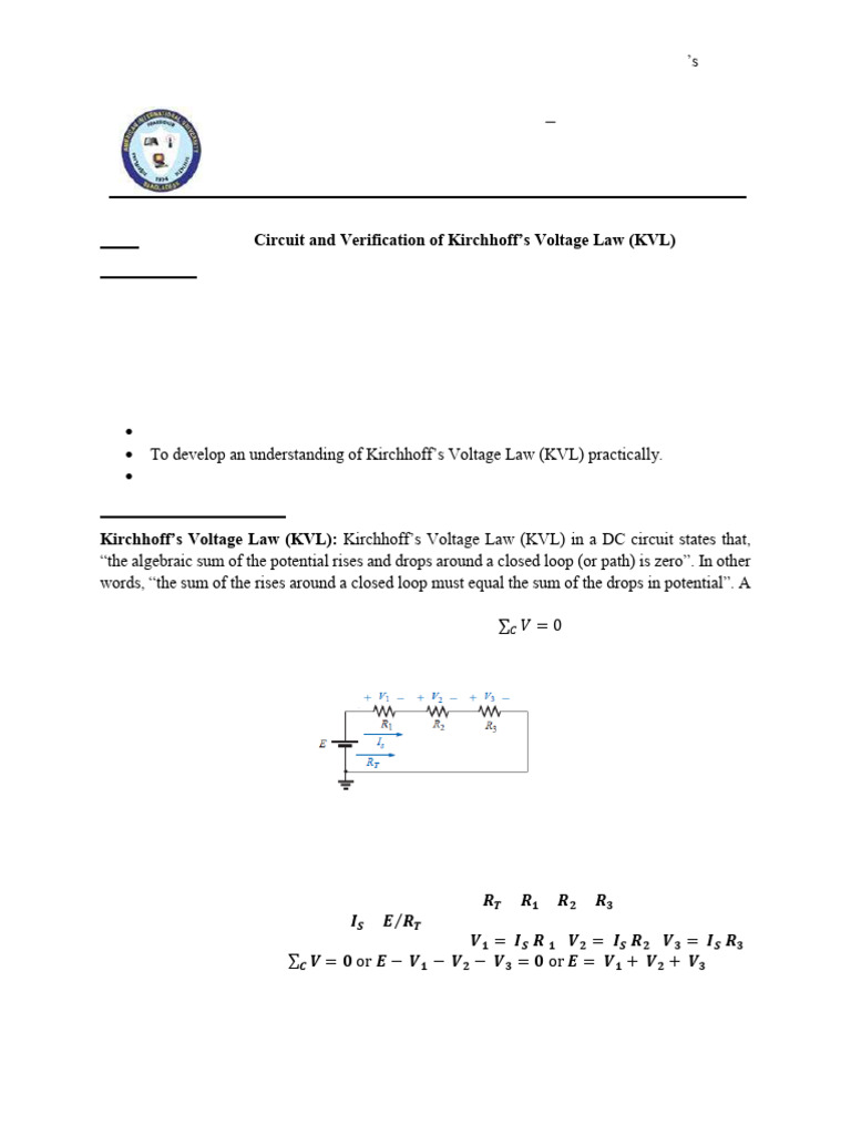 DC Lab Exp 2 Student Manual | PDF | Series And Parallel Circuits ...