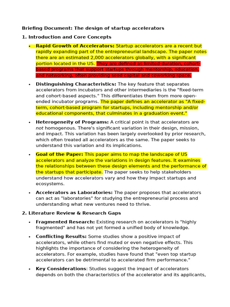 The Design of Startup Accelerators | PDF | Entrepreneurship | Startup ...