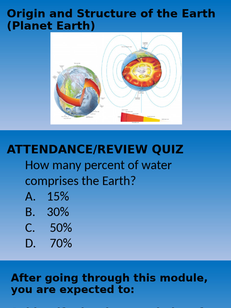 LESSON1 Origin and Structure of The Earth Planet Earth | PDF