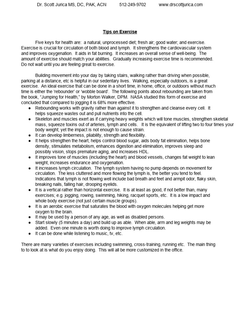 Essential Exercise Tips for Health | PDF | Circulatory System | Blood
