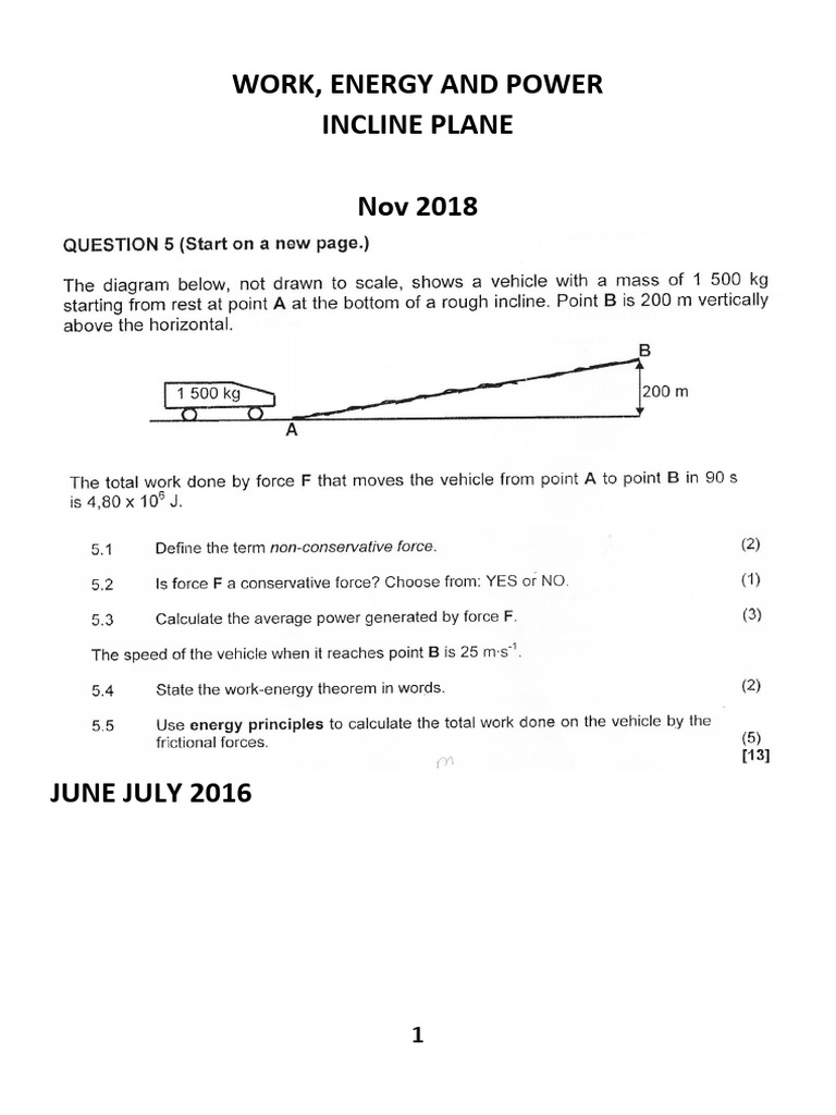 Work Power & Energy 2019 Arranged | PDF | Force | Quantity