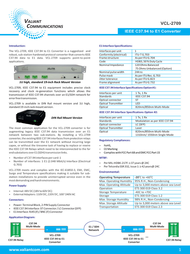 VCL 2709 c37.94 E1 Converter | PDF | Power Supply | Information And ...