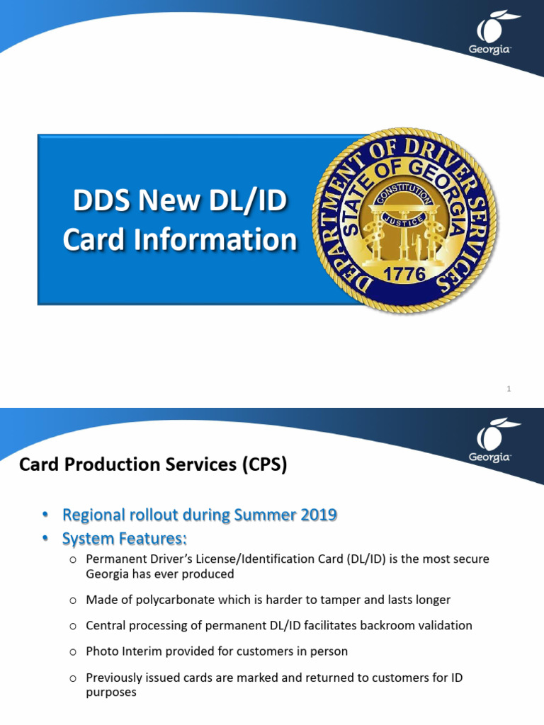 Georgia's New DL/ID Card Features | PDF | Identity Document | Driver's ...