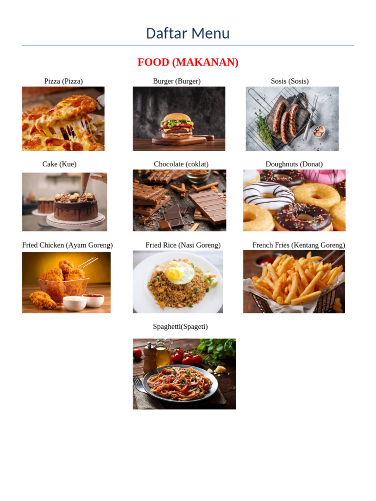 Daftar Menu | PDF