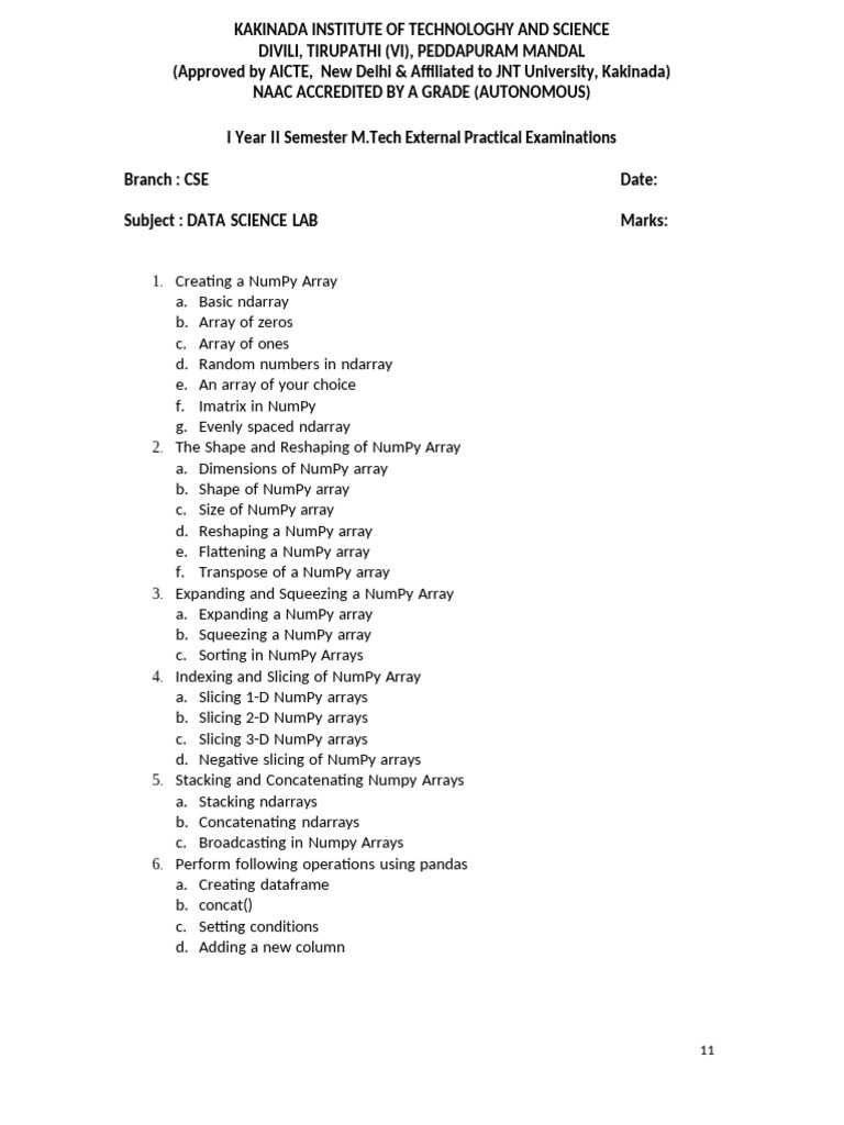 M.Tech Data Science Lab Practical Guide | PDF | Computer Programming