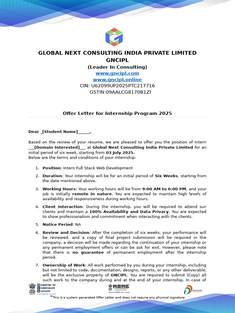 Intership Form | PDF | Non Disclosure Agreement | Justice