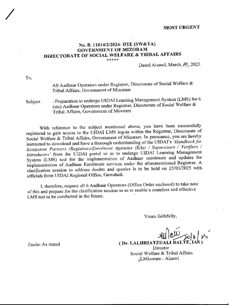 Letter To All Operators For Training | PDF