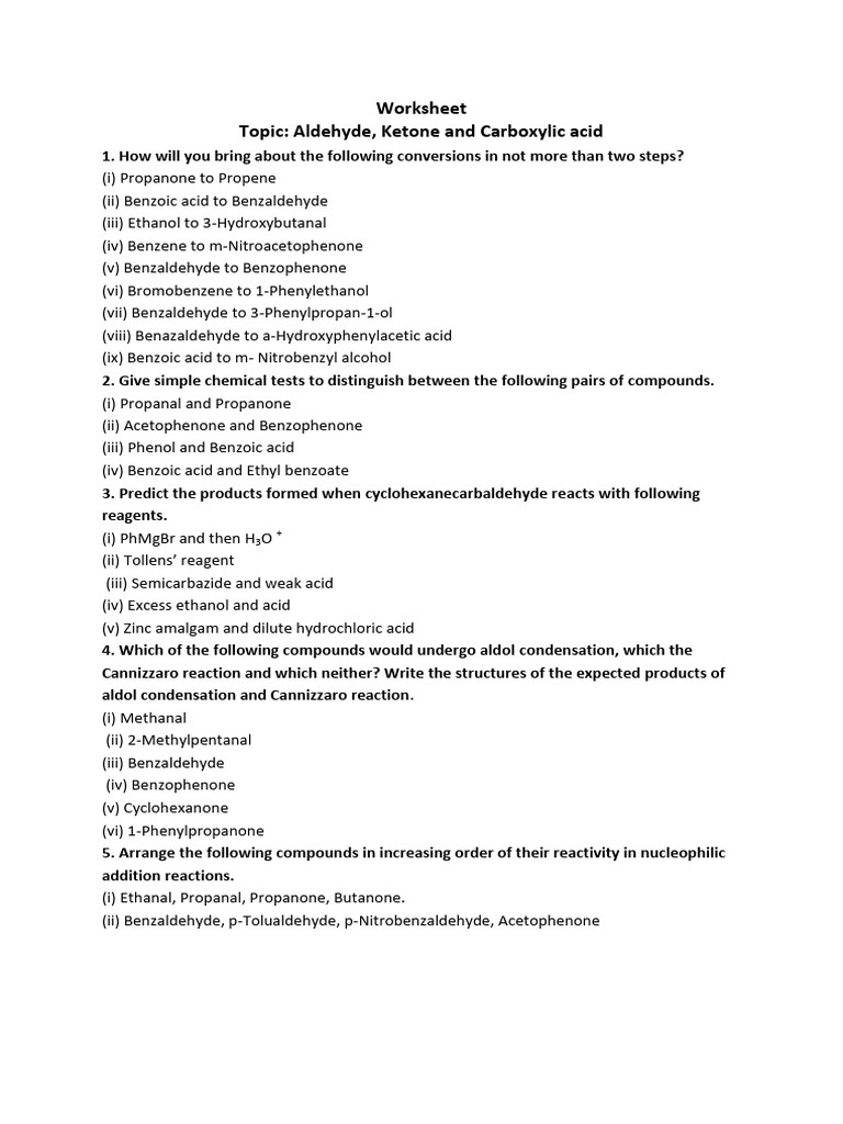 Cyclohexanecarbaldehyde Reactions | PDF