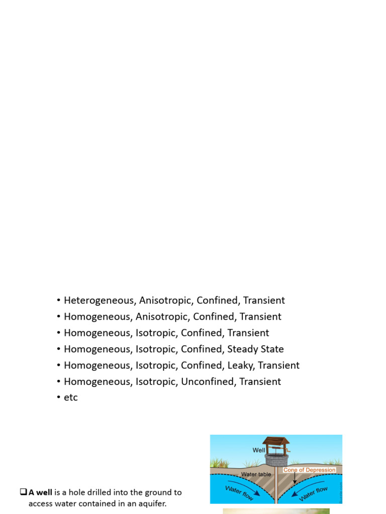 Groundwater Flow Equations and Wells | PDF | Aquifer | Hydrogeology