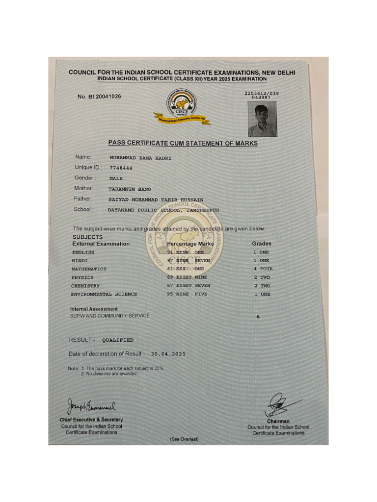 Class XII Result | PDF