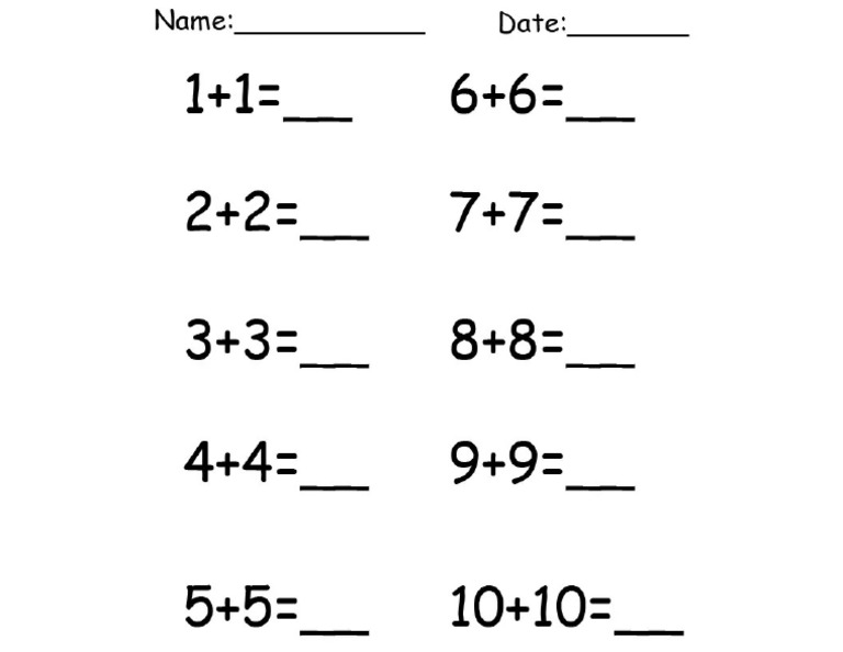 Addition Worksheet | PDF