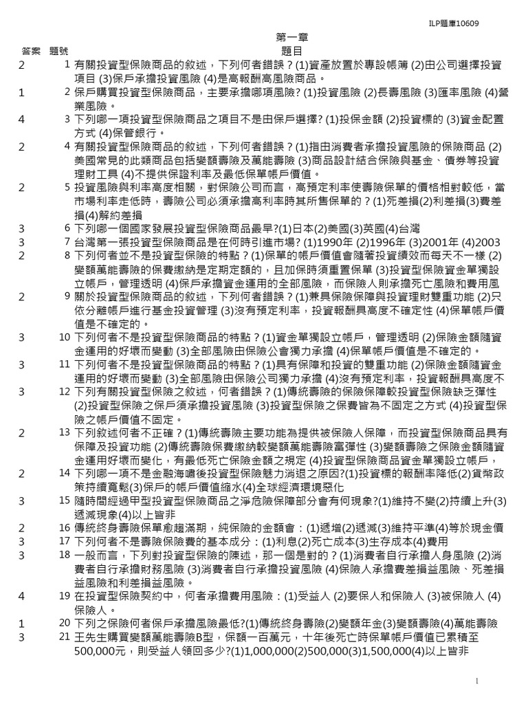 106 ILP題庫- 全版(更新10609) | PDF