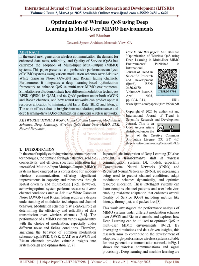 Deep Learning for MIMO QoS Optimization | PDF | Mimo | Orthogonal ...