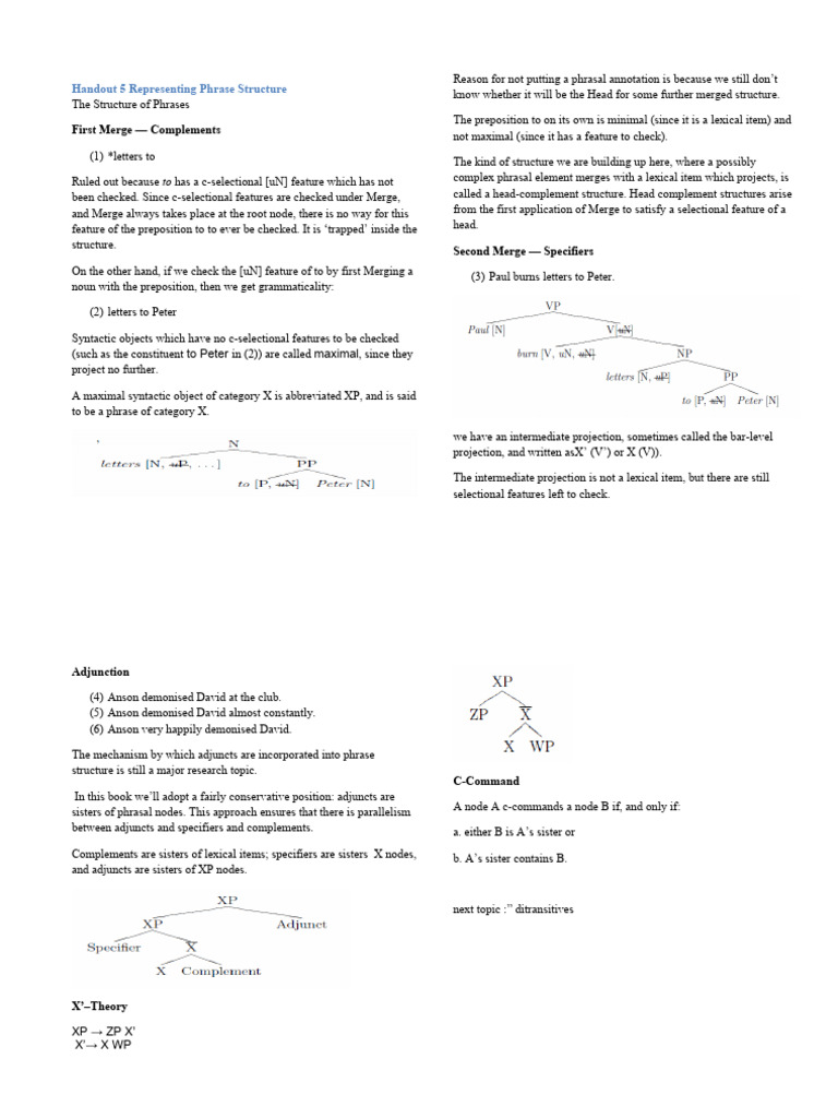 5 Representing Phrase Structure | PDF | Phrase | Semantics