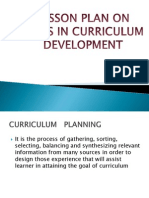 On Steps in Curriculum