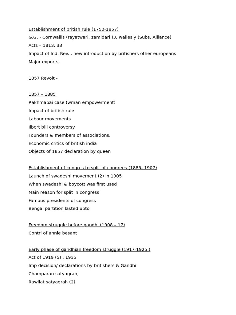 British Rule and India's Freedom Struggle | PDF | British Raj | Indian ...