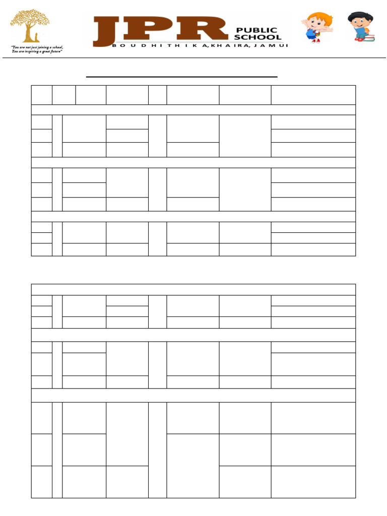 LKG and UKG Timetable 2025 | PDF