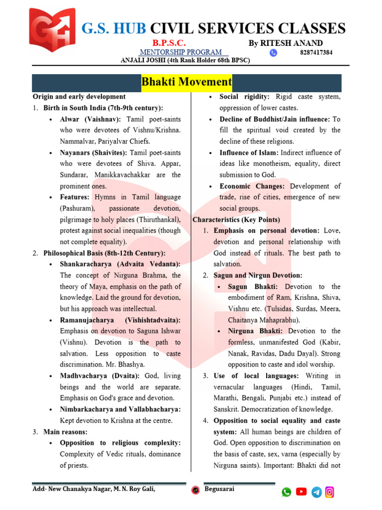 Bhakti and Sufi Movement | PDF | Bhakti | Vaishnavism