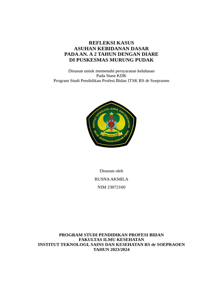 Asuhan Kebidanan Anak 2 Tahun Diare | PDF