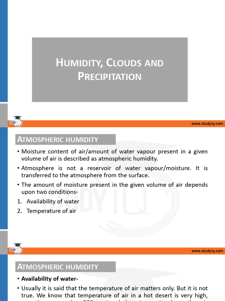 Humidity and Its Impact on Precipitation | PDF | Humidity | Atmosphere ...