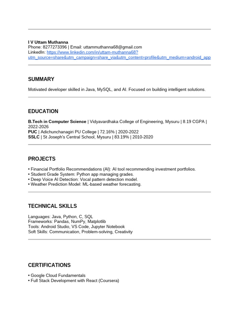 Java Developer with AI Expertise | PDF