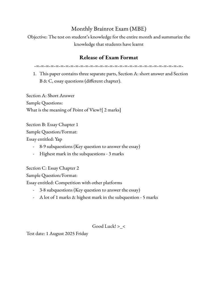 MBE Exam Format Overview | PDF