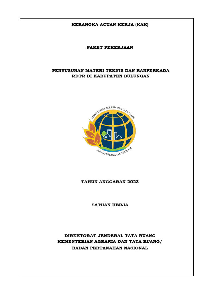 Penyusunan RDTR Kabupaten Bulungan 2023 | PDF | Seni | Sains & Matematika