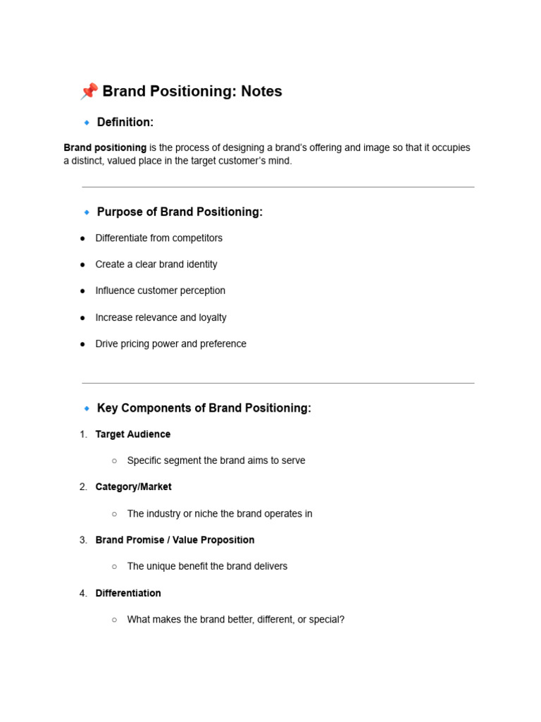 Brand Positioning | PDF | Brand | Market (Economics)