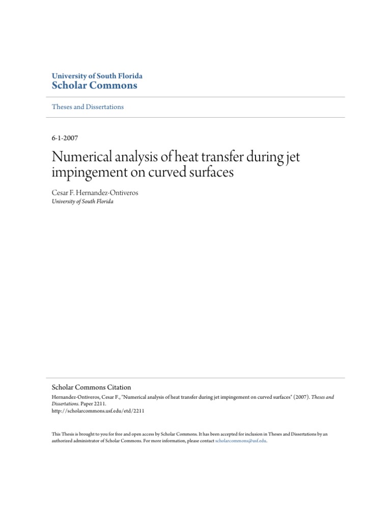 Jet Impingement Heat Transfer Analysis | PDF | Finite Element Method ...