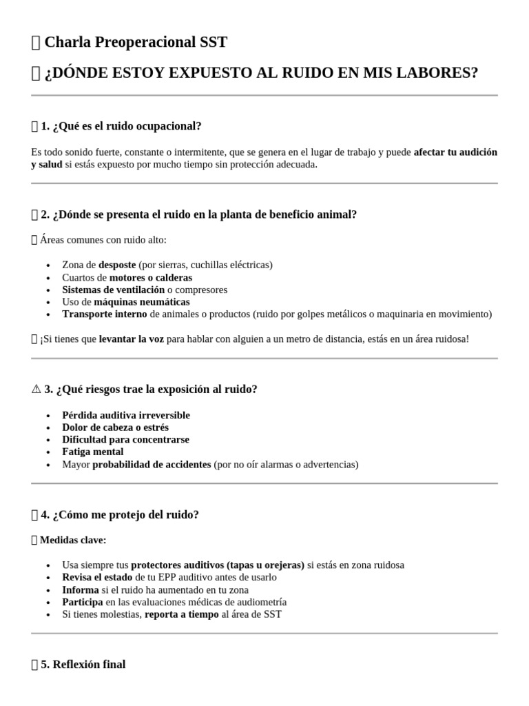 Riesgos y Protección del Ruido Laboral | PDF | ruido | Escuchando