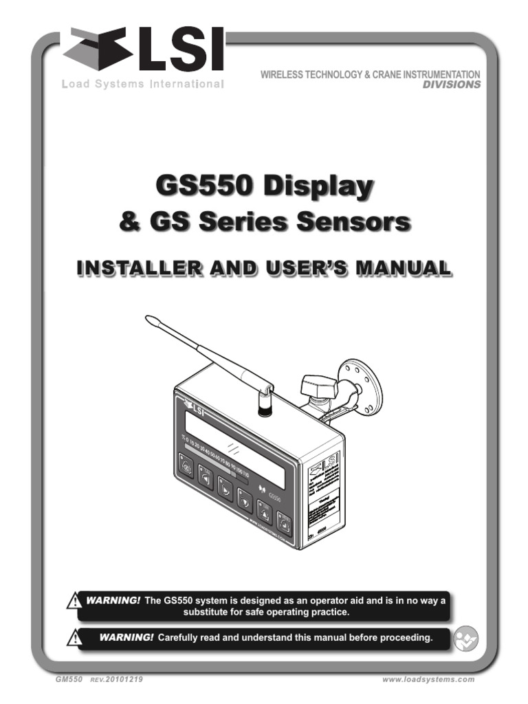 GS550 Installer and User Manual | PDF | Power Supply | Relay