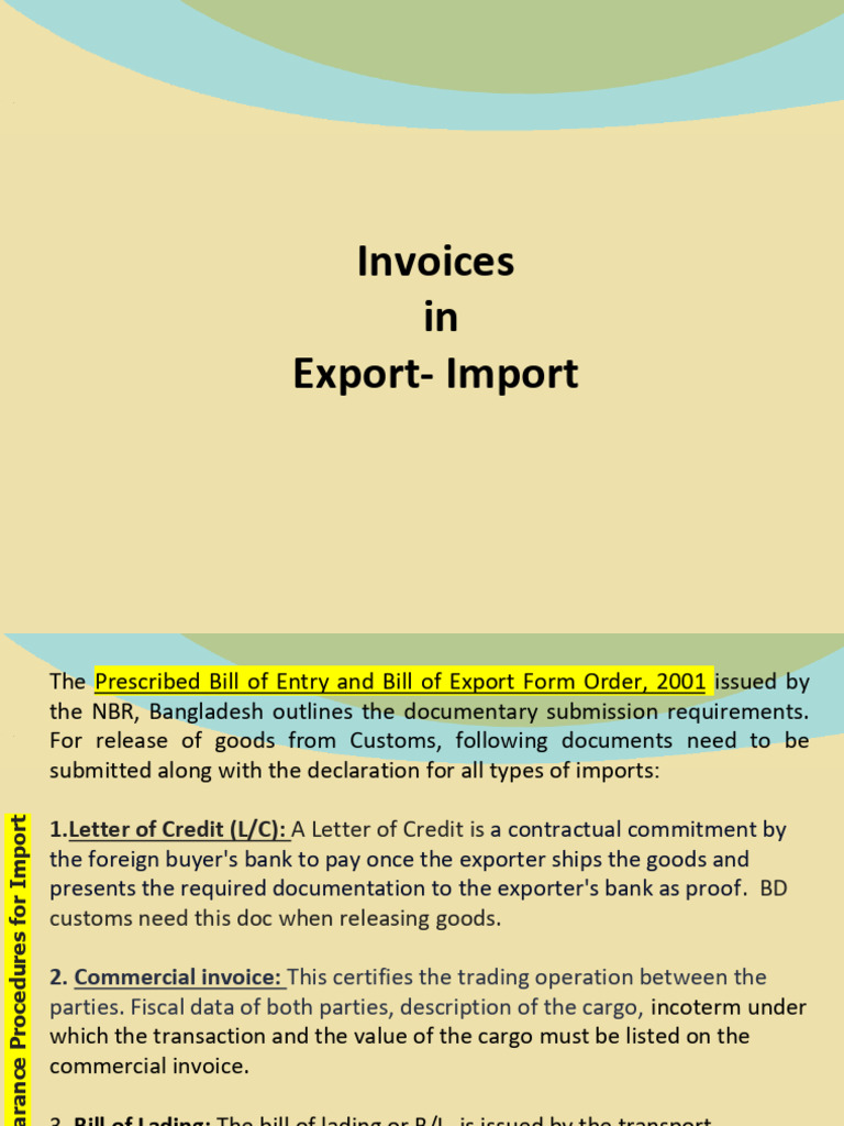 Customs Invoice Requirements for Trade | PDF | Invoice | Cargo