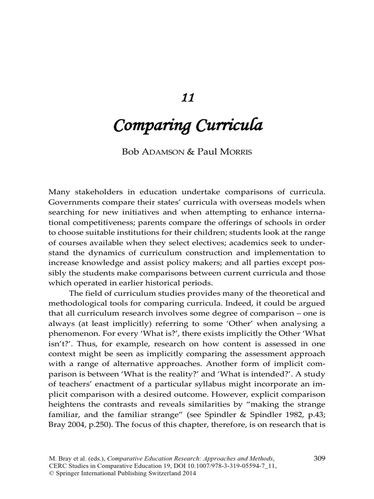Comparing Curricula: Concepts and Frameworks | PDF | Curriculum | Learning