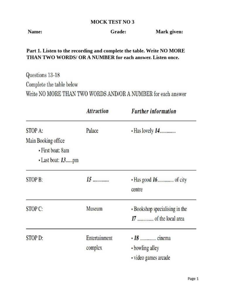 Mock Test for Phu Tho Prison | PDF