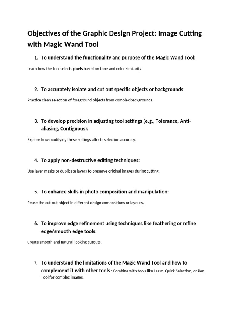 Objectives of The Graphic Design Project | PDF | Image Editing | Page ...