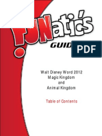 FUNatic's Guide To Walt Disney World 2012 - Magic Kingdom and Animal Kingdom Sample Table of Contents